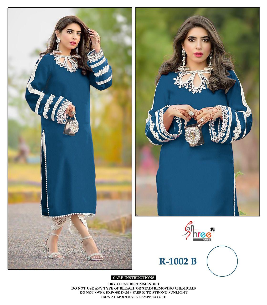 Shree R 1002 A To C Pakistani Western Top Bottom Collection
